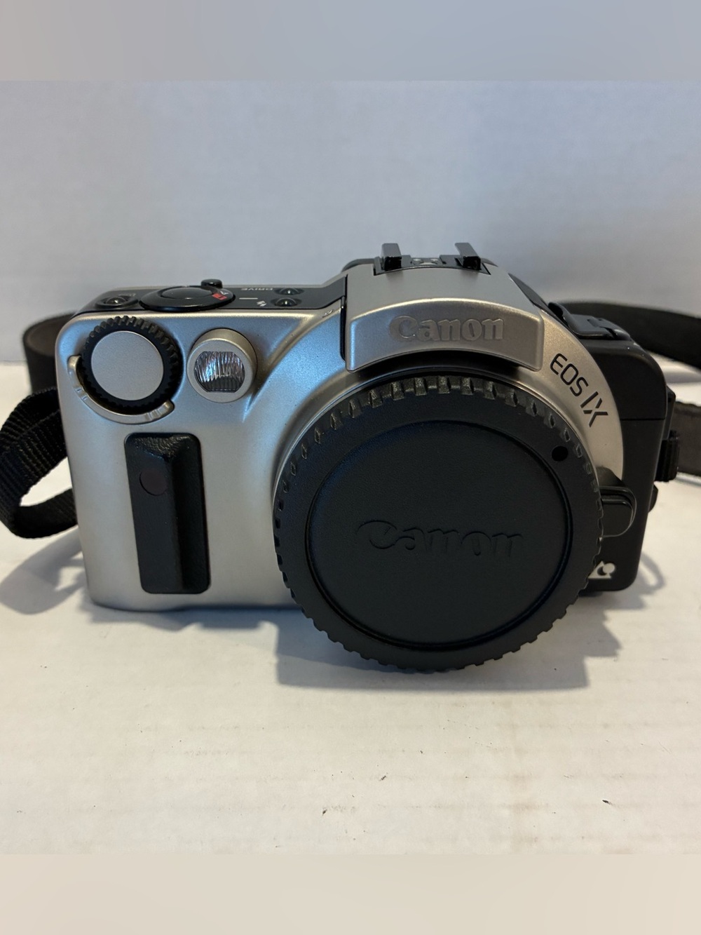 Canon EOS IX E AF 35mm SLR Film Camera Body and flash.